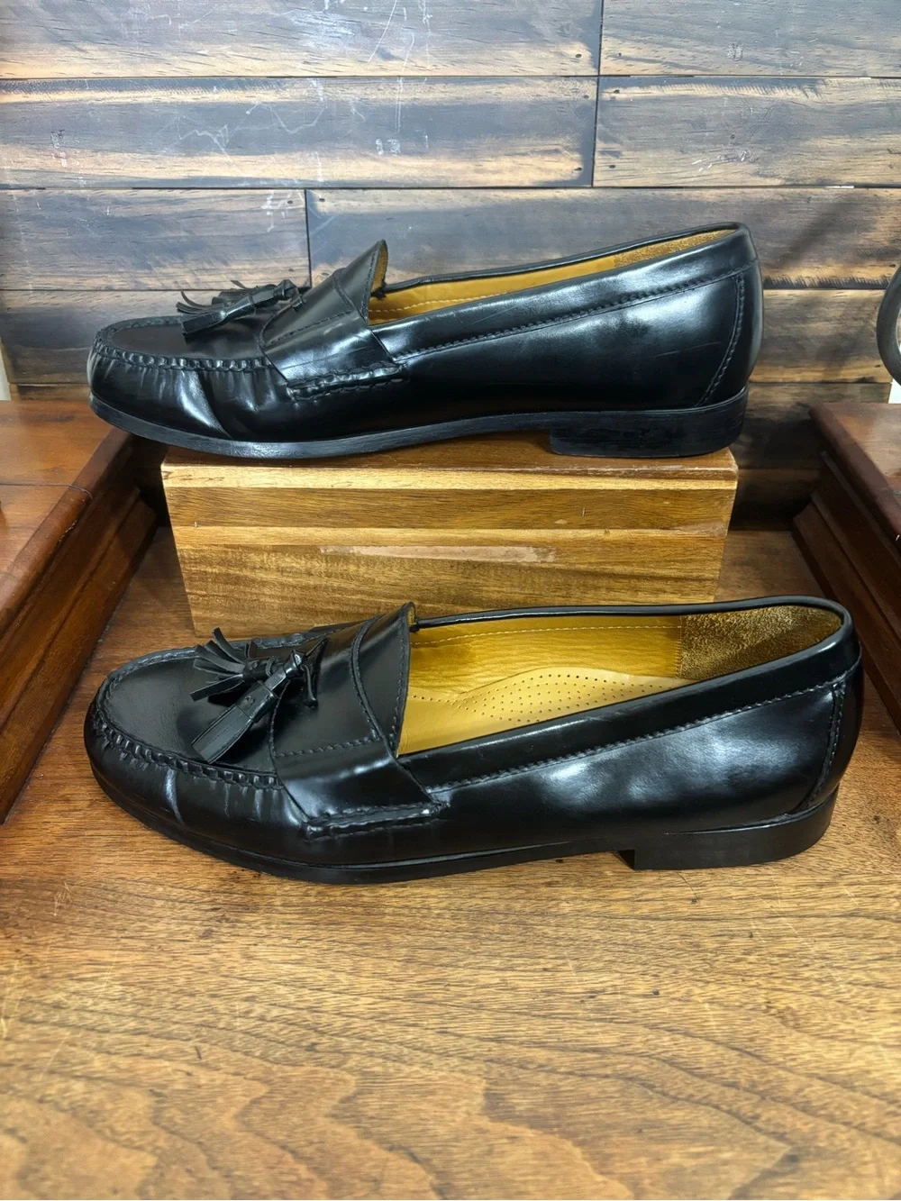 Cole Haan Pinch Tassel Loafers Men’s 10.5D Black Leather Moc Toe Dress Shoes